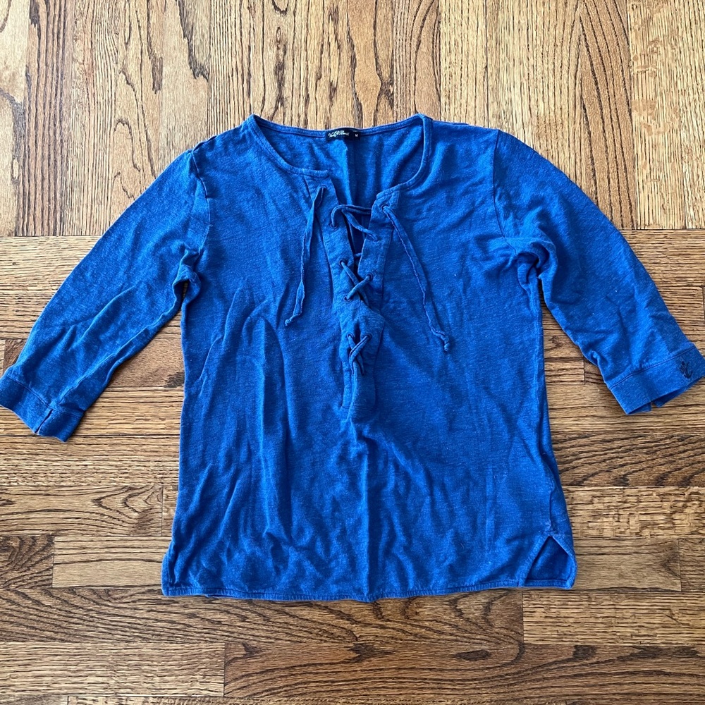 Viola St. Barth women’s blue tie up top shirt sz M